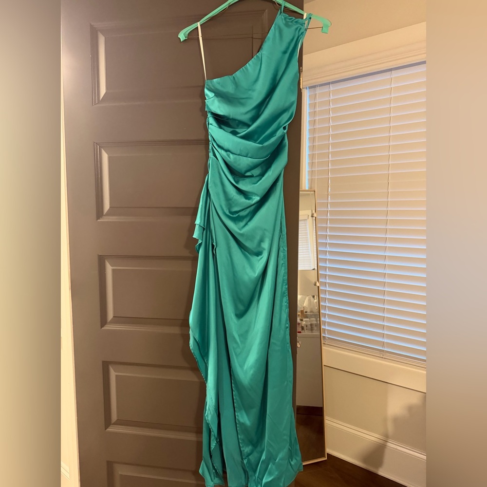 Hello Molly Turquoise One-Shoulder Dress